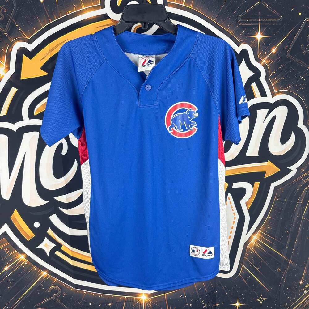 Majestic Chicago Cubs #25 Lee Blue Cool Base MLB Jersey Youth Large